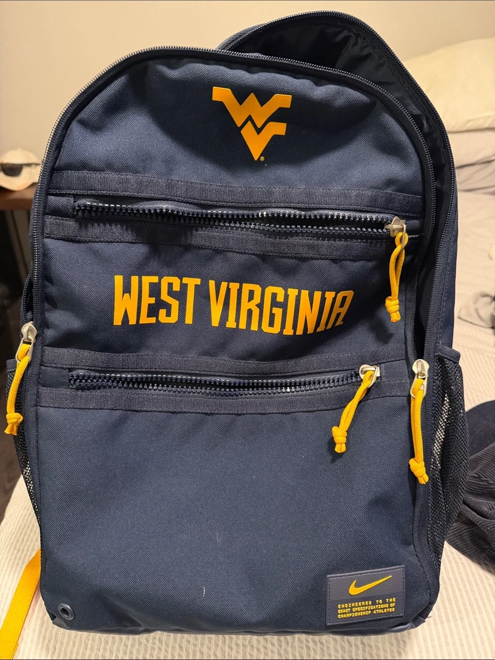 Nike Navy and Gold West Virginia Logo Backpack
